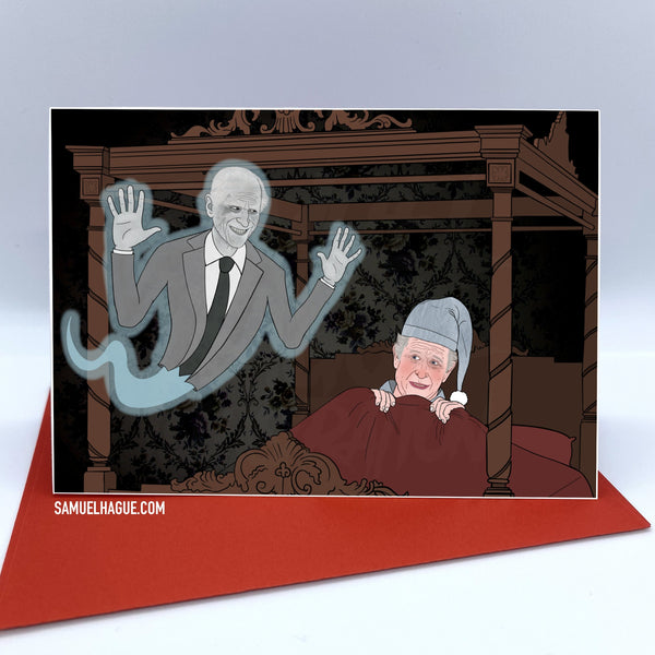 The Ghost of Prince Philip Haunting Prince Charles - Christmas Card