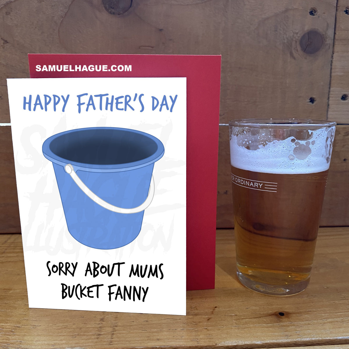 Bucket Fanny Father's Day Card Samuel Hague Illustration
