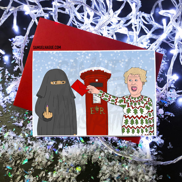 Boris Johnson Posting a Christmas Card - Christmas Card
