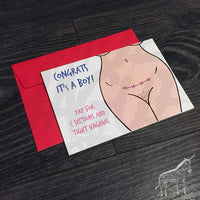 Congrats it's a Boy / C Section - Baby Arrival Card