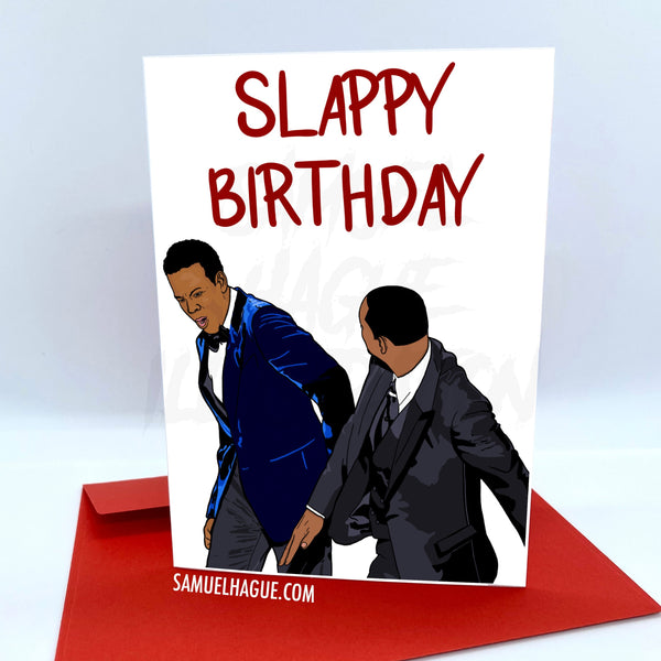 Will Smith Slapping Chris Rock - Birthday Card