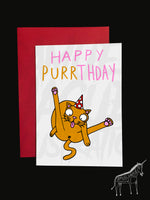 Happy Purrthday - Cat - Birthday Card